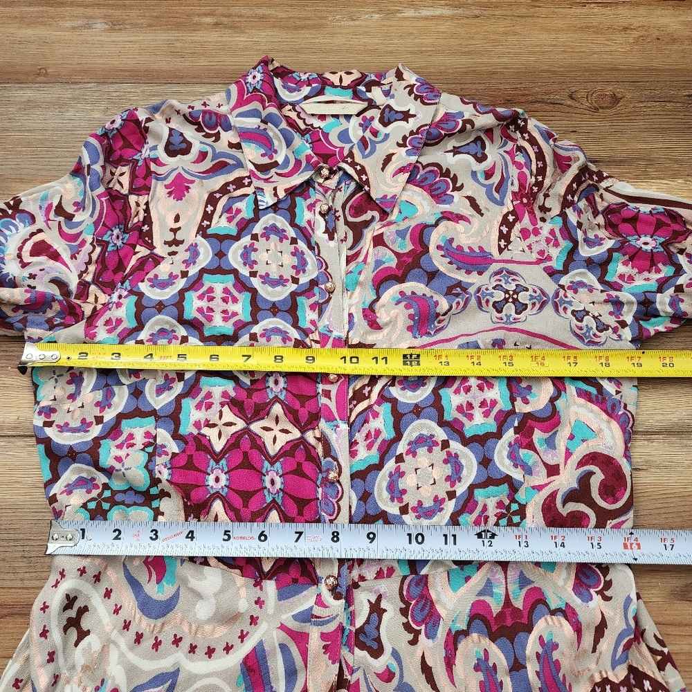 Soft Surroundings Maxi Dress Women's M Palermo Soho Long Sleeve Multi-Color Boho - Picture 8 of 10